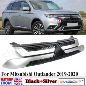 Front Bumper Upper Grille Assembly For 19-2020 Mitsubishi Outlander Silver&Black
