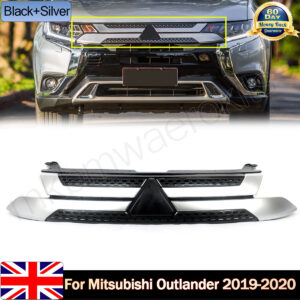 Front Bumper Cover Upper Grille Silver+Black For 2019-2020 Mitsubishi Outlander